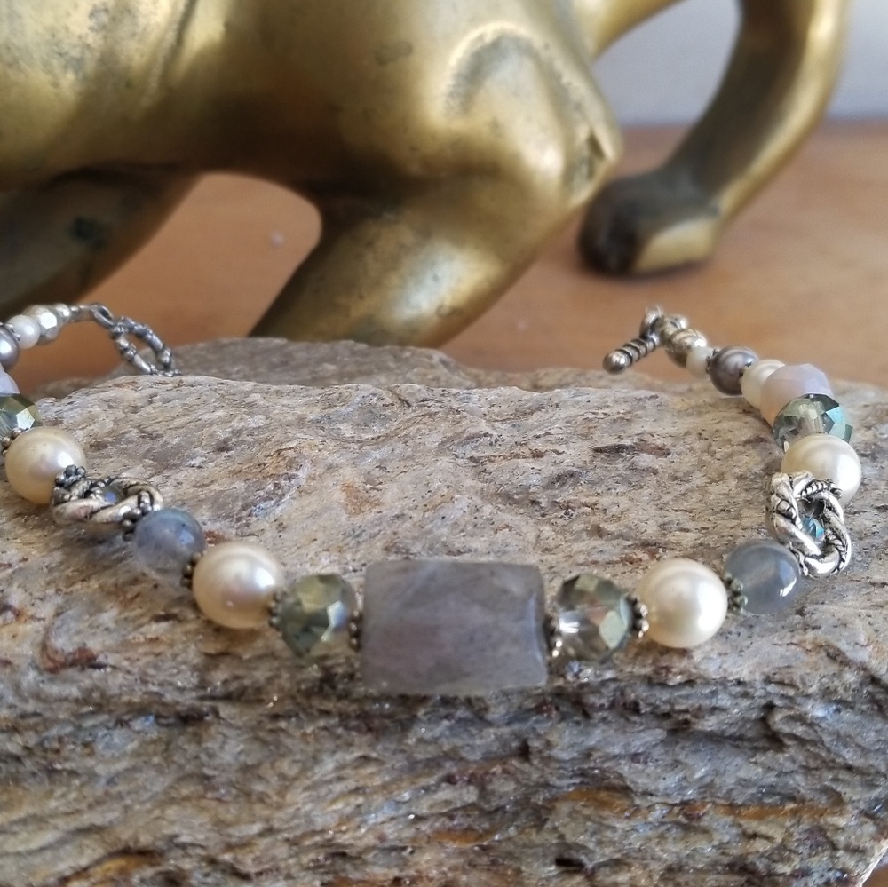 Handmade Natural gemstone and crystal bracelet